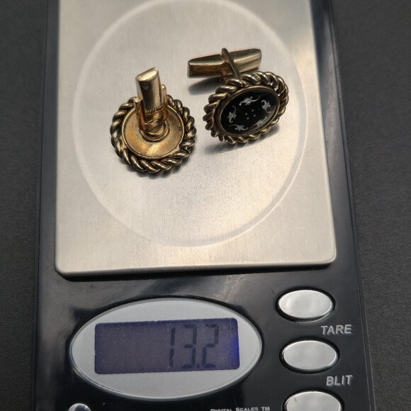 French Leaf Motif Nature Renewal Tarnished Men's Cuff Links A6340 - Picture 7 of 7